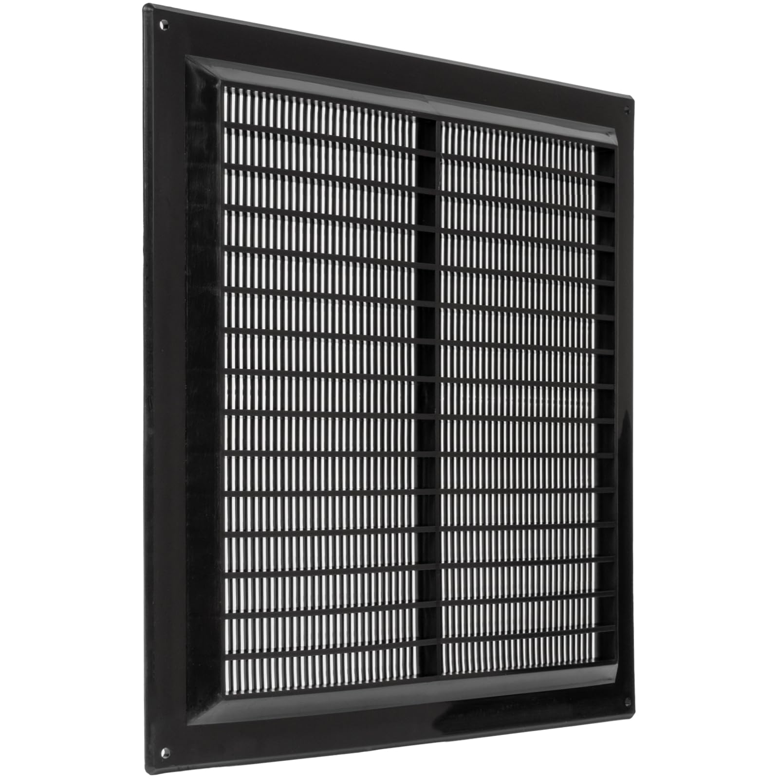 Repa Market 10'' x 10'' Inch / 250 x 250 mm Black Plastic Return Air Vent Cover - Rectangular Soffit Vent - Exhaust Ventilation Louver - Air Inlet Grille Cover - Built-in Screen Mesh - HVAC Vent Duct — image 1