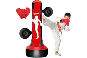 SPOXING Inflatable Punching Bag, Freestanding Boxing Bag, Durable Anti-Leak PVC, Quick Rebound Water Base, Easy Setup Indoor Outdoor Training & Fitness Toy Gift