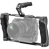 NEEWER Universal Camera Cage & Top Handle with 3/8" ARRI Locating Pins Kit, Video Rig Camera Stabilizer with Arca Type Base, Dual Handgrips, Compatible with SmallRig Accessories, CA016T