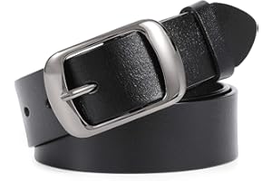 WHIPPY Women Leather Belts for Jeans Pants Fashion Dress Belt for Women with Solid Pin Buckle