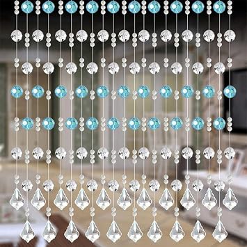 Vorhang Vorhange Kristall Glas Perlen Curtain Gardinen Wohnzimmer