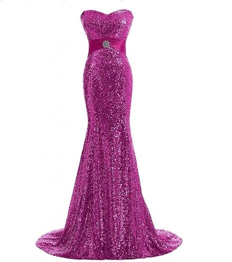 Milano Bride Einfach Pailletten Traegerlos Abendkleider Partykleider Brautjungfernkleider Bodenlang Meerjungfrau Rock