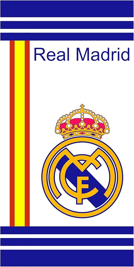 Real Madrid Toalla de playa de algodón de 150 x 75 cm.: Amazon.es: Hogar