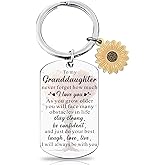 OEHEDOU Valentines Day Gifts For Granddaughter Birthday Gift For Granddaughters Inspirational Gifts For Granddaughter Gift From Grandma Grandpa To My Granddaughters Keychain