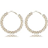 Hoop Earrings for Women Big Hoop Earrings Sparkly Rhinestone Earring Large Hoops Earring Prom Jewelry Gifts Christmas Accessorie