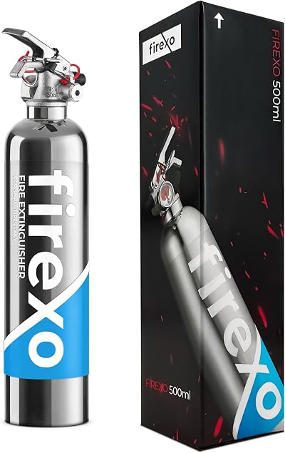 Firexo All in One 500ml Stainless Steel Fire Extinguisher Chrome