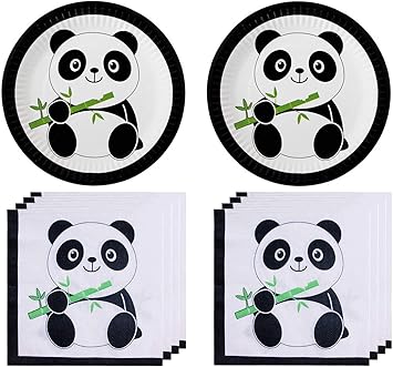 Amazon Com Panda Baby Themed Party Supplies Set Disposable Plates