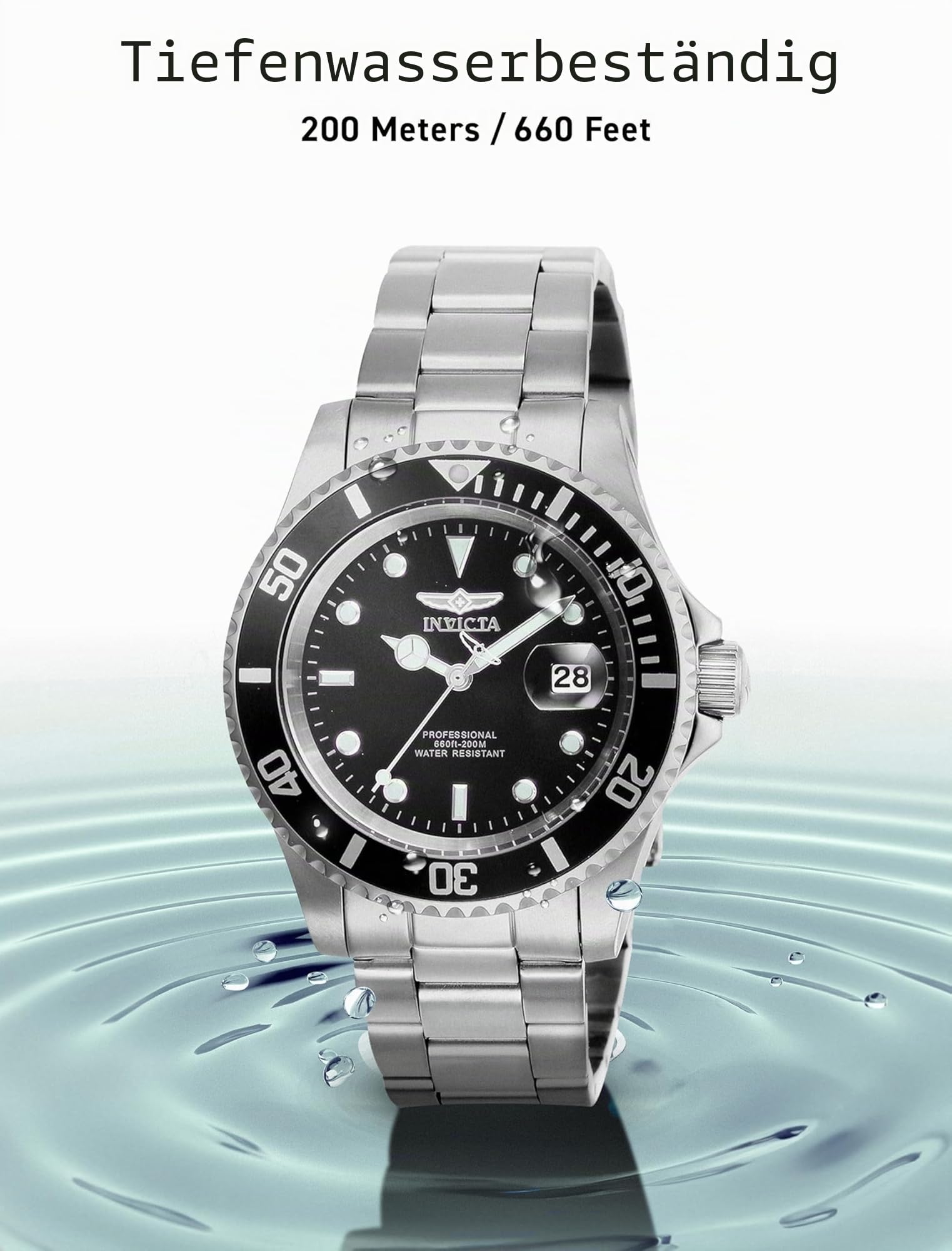 Invicta Pro Diver Edelstahl Herren Quarzuhrwerk - 40mm 6