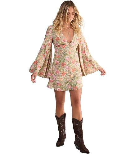 Nasty Gal Cotton Lace Insert Tiered Mini Dress at Amazon Women's Clothing store