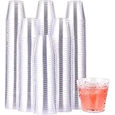 JOLLY CHEF 1000 Pack Plastic Shot Glasses,1 oz Disposable Cups 1 Ounce Tasting Cups Ideal for Whiskey, Wine Tasting,Food Samp