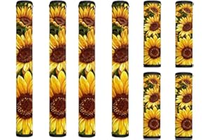 Maiyoinou Refrigerator Door Handle Covers Pack of 8, Anti-Skid Kitchen Appliance Armrest Decoration Mat for Fridge Dishwashers Microwave Kitchen Decorations, Sunflowers