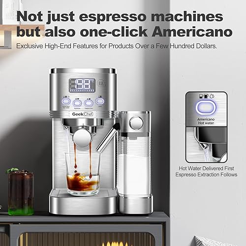 Geek Chef Espresso Machine with Built-In Automatic Milk Frother,