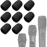 Voarmaks 8-Pack Foam Mic Cover Compatible with JBL PartyBox Wireless Mic Microphones, Wireless Two Microphone System, PartyBox Mic 100 Wird Microphone Sponge Windscreen Pop Filter, Black