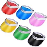 Jmkcoz 6 Pack Sun Visor Hats UV Protection Caps Plastic Clear Sunhat for Women Men Beach Tennis Golf Outdoor Sports Activity