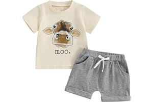 WZTYYDS Toddler Boys Summer Outfits Animal Print Short Sleeve T-Shirt and Elastic Shorts for 2 Piece Vacation Clothes Set