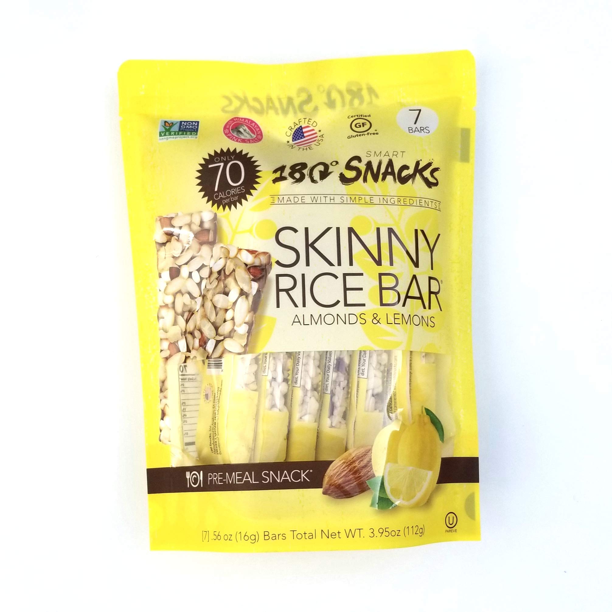 180 Snacks Pre-Meal Snack Skinny Rice Bar with Himalayan Salt 1 Pack, 3 ...