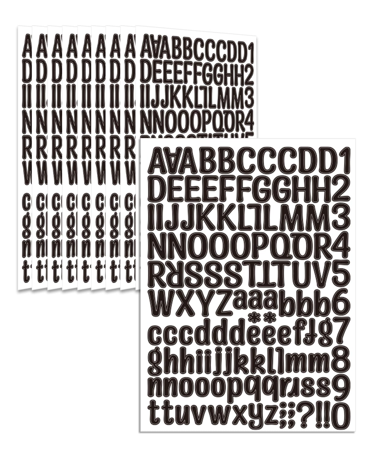 Photo 1 of Uniclife 10 Sheets Letter Stickers, 1260 Pcs Scrapbook Stickers, 1 Inch Vinyl Number Alphabet Sticker, Self-Adhesive Stick on Letters for Mailbox Bottles Crafts Posters Decor, Black
