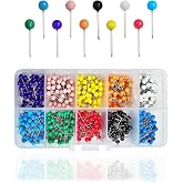600 PCS Colored Push Pins Map Tacks, Colorful Round Push Pin | Map Tacks Marking Pins, Small Round Head Marking Pin (10 Colors)