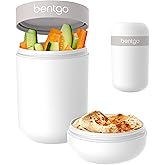 Bentgo Snack Cup - Reusable Snack Container with Leak-Proof Design, Toppings Compartment, and Dual-Sealing Lid, Portable & Li