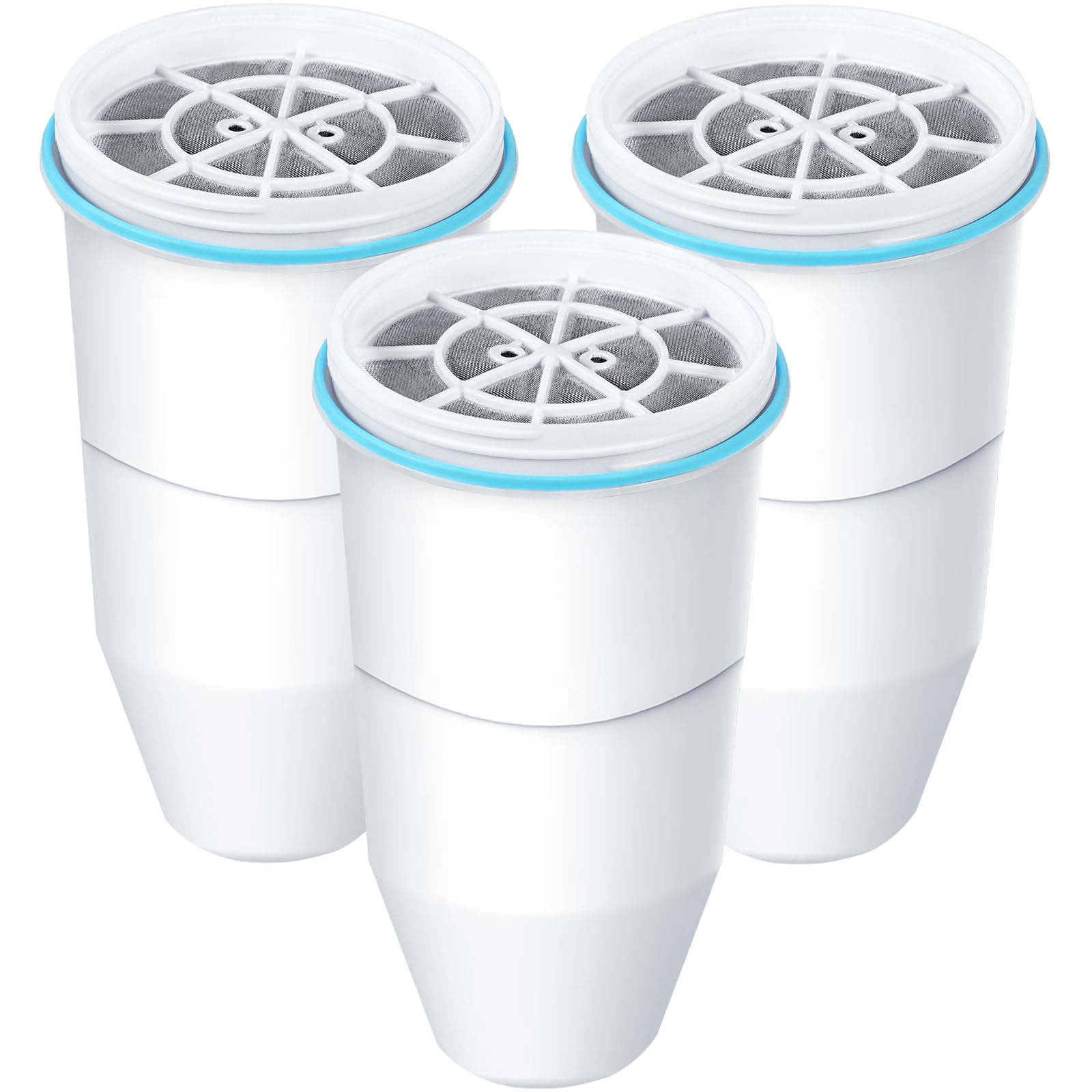 VIPHASES 3 Pack 6-Stage Water Filter Cartridges Replacement for Water Filter Jug ZR-017 ZP-010, Advanced 0 TDS System to Removes 99.99% Lead, Chlorine, Fluoride, PFOA/PFOS, TUV Certified