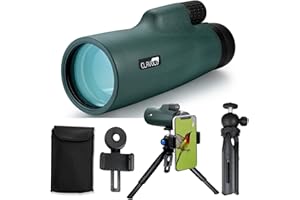 CLAVOLO 12x50 HD Monocular Telescope with Tripod, Phone Adapter & Carrying Bag, BAK4 Prism & FMC Lens Waterproof for Travel Bird Watching Wildlife Camping Scenery Sports Concert