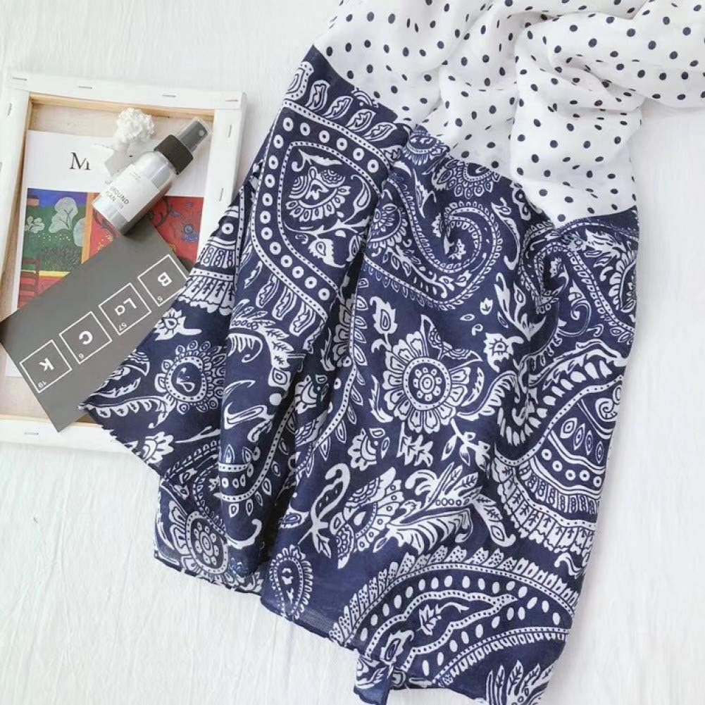 DDFSG Women Autumn Spring Israel Style Long Print Patchwork Head Scarf Female Vintage Hijab Scarf Muslim