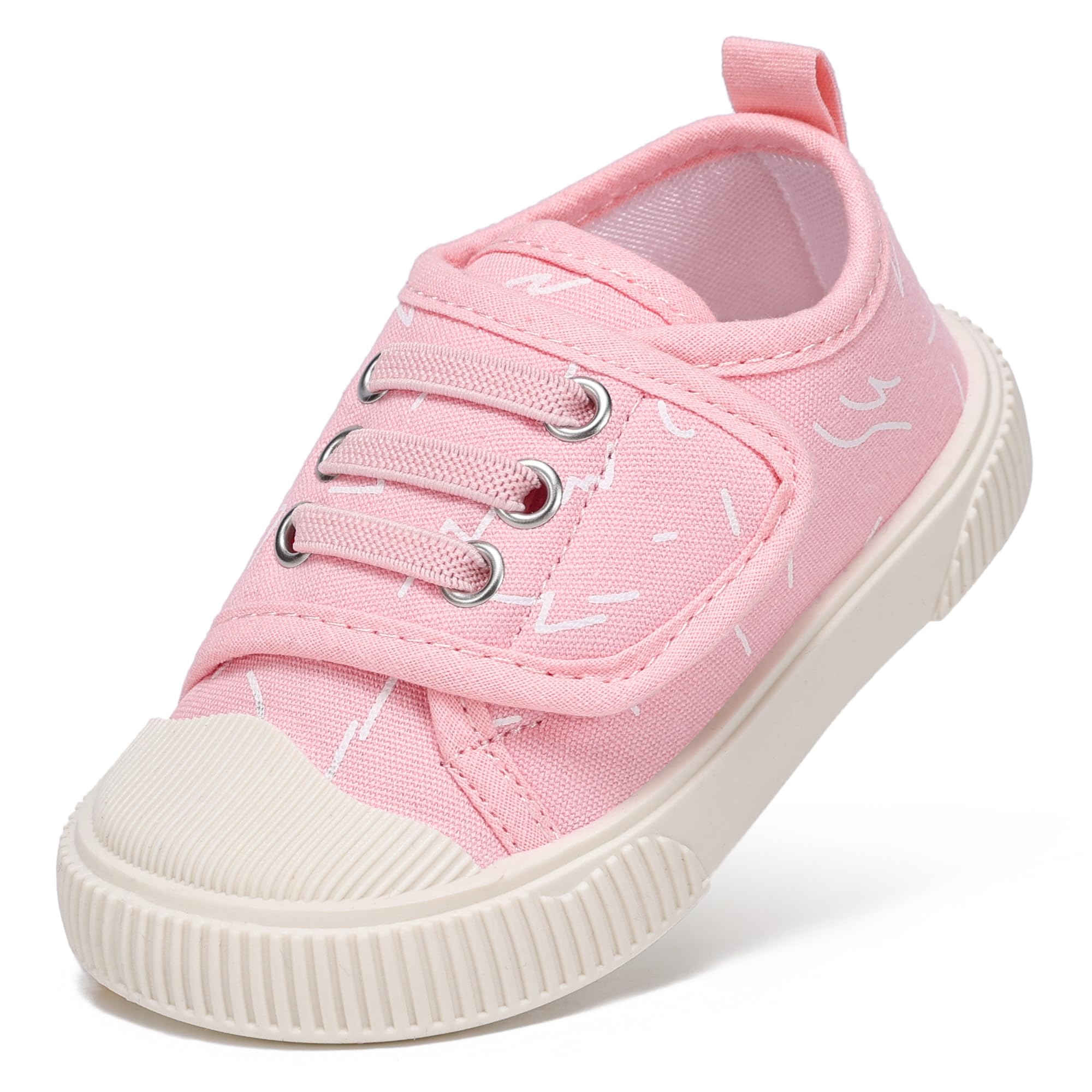 Photo 1 of Abertina Toddler Boys and Girls Sneakers for Baby Kids Canvas Shoes Lightweight Slip on Walking Shoes(Toddler 9.5,Pink,27)