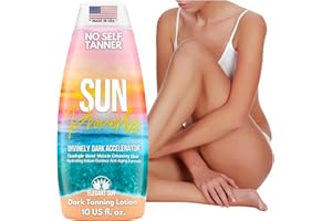 Sun Proverbs, Tanning Bed Lotion, Dark Tan Accelerator, Indoor Outdoor Sun Bathing White Lotion without DHA, Bronzer-Free, Natural Bronzing for Men or Women by Elegant Sun