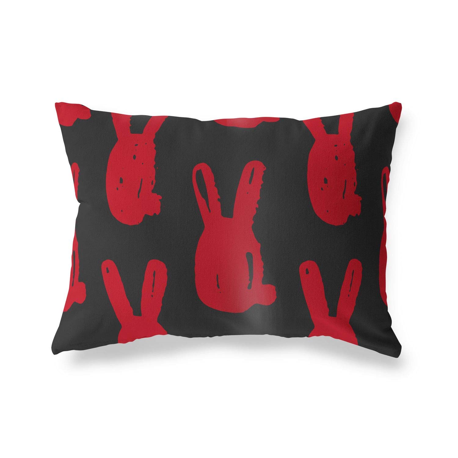 BonaMaison Decorative Cushion Cover, Red Black Throw Pillow Covers, Home Decorative Pillowcases for Livingroom, Sofa, Bedroom, Size: 45X60 Cm - Designed and Manufactured in Turkey