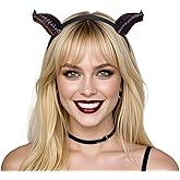 MOSTORY 3D Devil Horns Headband - Ox Horns Hairband for Halloween Devil Costume Party Adult Cosplay Renaissance