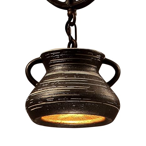 Glanzlight Gl 61128 Retro American Simple Pendant Lamp Black Iron