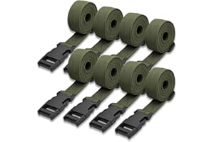 Modixun 8Pack Utility Straps with Quick-Release Buckle, 59" Adjustable Nylon Straps, Nylon Tie Down Straps for Backpack Sleep