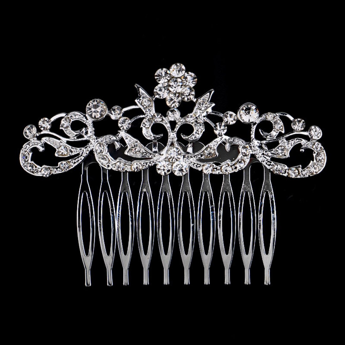 Dooppa Hair Comb Bridal Wedding Flower Rhinestones Women Hair Comb