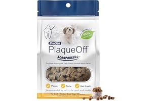 ProDen PlaqueOff Scoopables - Hickory Smoked Bacon Flavor Dental Bites for Small Dogs, Natural Kelp for Plaque & Tartar Control, Freshens Breath - Small & Medium Breed Dental Care- 45 Scoops