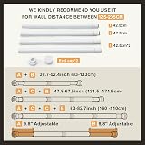 FRENESSA Shower Curtain Rod Stainless Steel Extendable 125-205cm White view 5