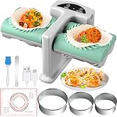Electric Dumpling Maker, 2-Size Double Head Machine with Mat &amp; Cutters | USB Rechargeable, Food Grade ABS &amp; 304 Stainless Steel, 2 Dumplings in 3 Seconds