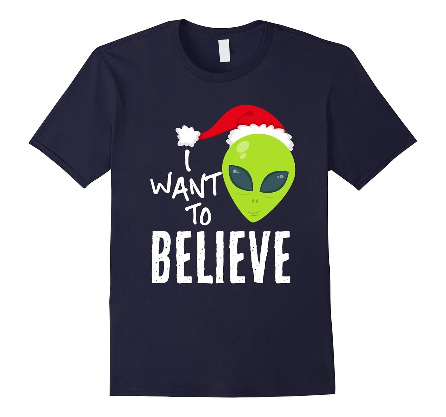 I Want To Believe Alien Santa Hat Funny Christmas T Shirt-ANZ