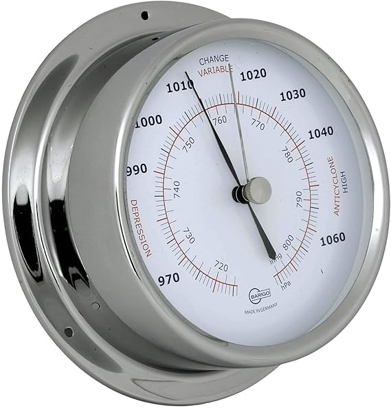 Barigo Marine Boat Barometer Regatta Polished Stainless Steel 4.7 Inch