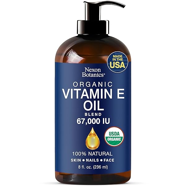 ORGANIC VITAMIN E OIL BLEND 67,000 IU – 8 FL OZ – MADE FROM PURE, NATURAL OILS FOR SKIN, SCARS & FACE – ACEITE DE VITAMINA E – NEXON BOTANICS