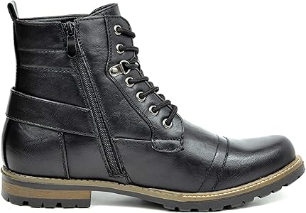 black shiny military boots