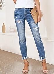 EVALESS Womens Jeans Stretchy High Waisted Pull On