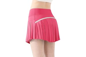 QooNoo Girls Skorts Tennis Skirts for Girls Pleated Athletic Skirt with Pockets Toddler High Waist Cheer Skirt Built-in Short