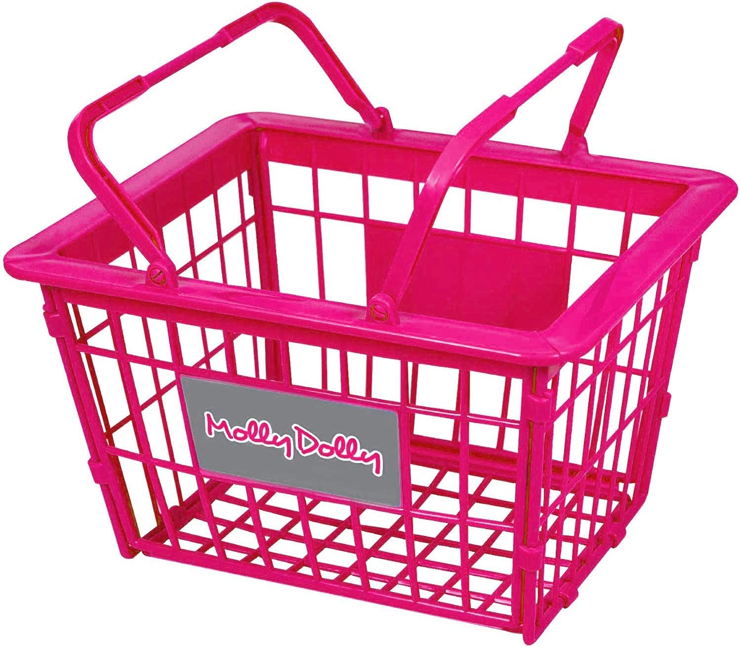 Molly Dolly 2 in 1 Kids Shopping Trolley & Basket Playset - Toy Shopping Cart For Kids, Pink, 63*46*30 cm - Image 3