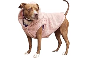 Spark Paws Fleece Dog Jacket, Hooded Sweater Vest, Warm Coat for Winter - Suitable for Small Medium Large XL XXL Breeds - Pink - 3XL