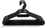 KEPLIN 30 Pack 5 in 1 Hangers Plastic Coat Hangers Space Saver Black view 2