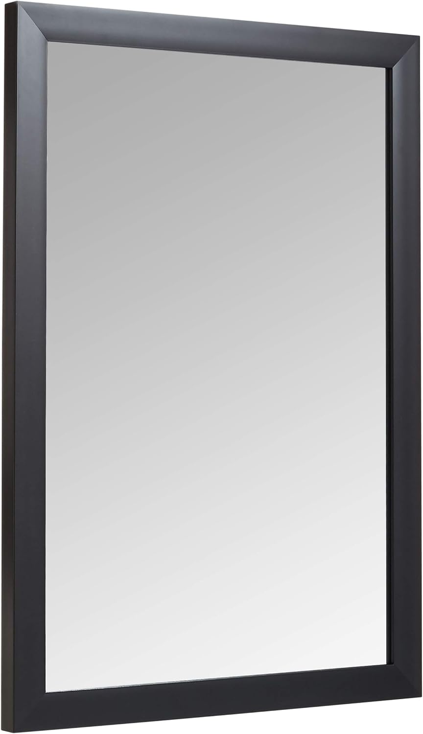 Mirrors - Amazon Basics Rectangular Wall Mount Mirror, Standard Trim, Black, 20