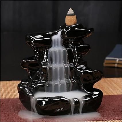 Craftam Smoke Backflow Cone Incense Holder Decorative Showpiece with 10 Free Smoke Backflow Scented Cone Incenses Decorative Showpiece