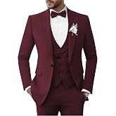TIJOFA Mens Suit 3 Piece Tuxedo for Men Slim Fit Double Breasted Suit Wedding Prom Party Dinner Tuxedo with Tie