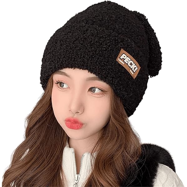 帽子 FLUFFY CHECK BUNNY EAR BEANIE Bunny Beanie Hat for Women Men Y2k Cute Plush Beanie Fluffy