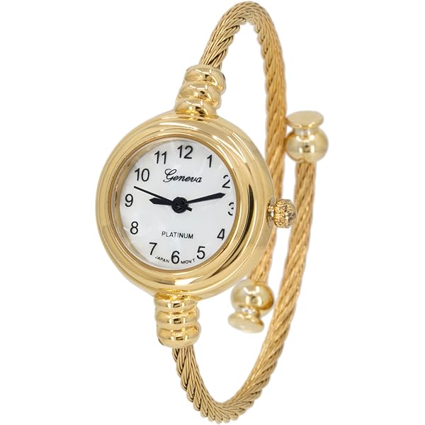 Amazon.com: 2Tone Gold Silver Cable Band Ladies Bangle Cuff  display picture 1